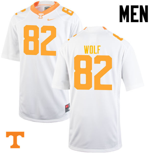 Men #82 Ethan Wolf Tennessee Volunteers College Football Jerseys-White - Click Image to Close